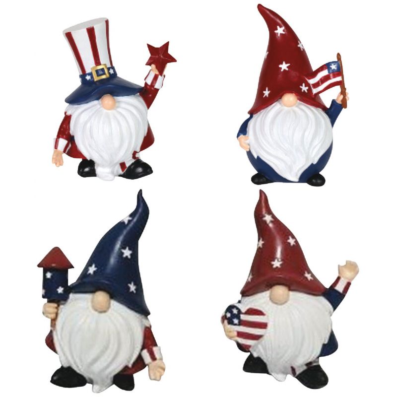 Exhart Patriotic Gnome Lawn Ornament Patriotic (Pack of 8)