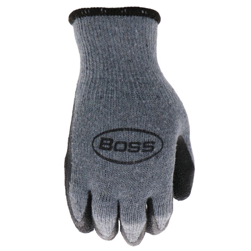 Boss Grip Series B32041-S Coated Gloves, S, Slip-On Cuff, Latex Coating, Polyester, Gray S, Gray