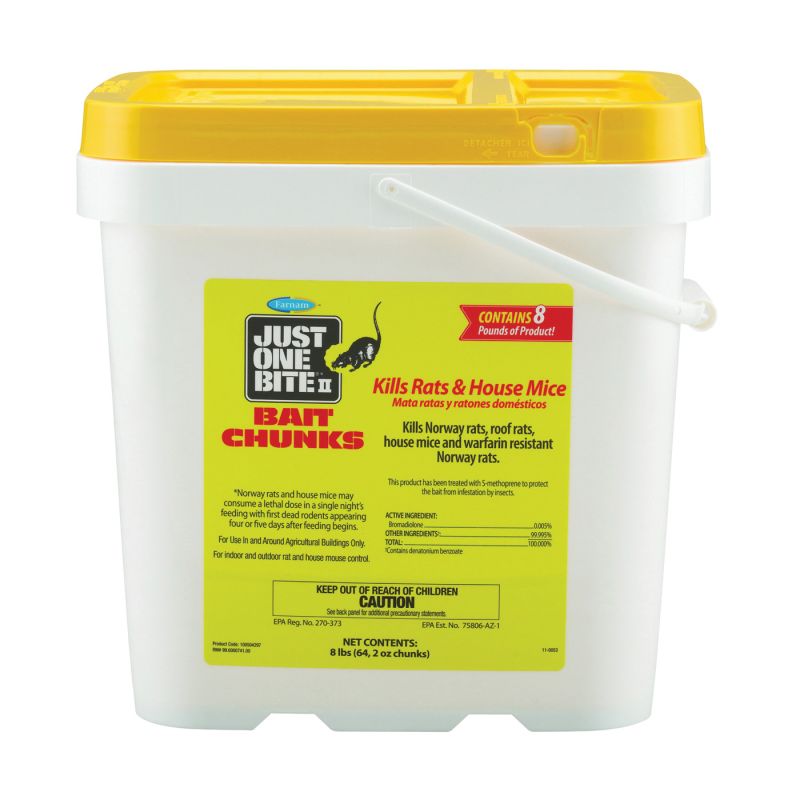 Starbar Just One Bite 100504297 Mouse and Rat Killer, Solid, 2 oz Pail Brown/Yellow