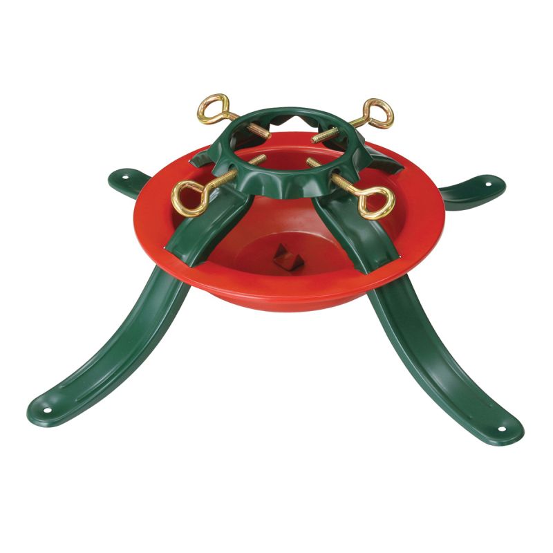 Hometown Holidays 5164 Natural Tree Stand, Steel, Green/Red, Powder-Coated Green/Red