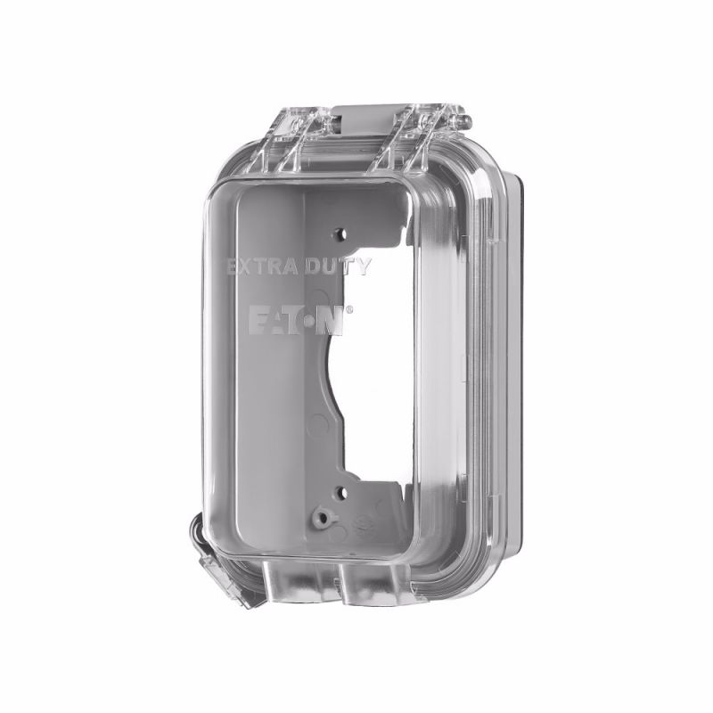 EATON WIU-1VX Weatherproof Box, 4-1/4 in W, 6.05 in H, Surface Mounting, Polycarbonate, Gray Gray