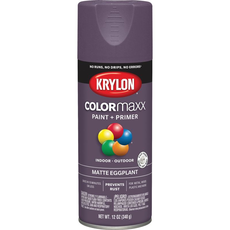Krylon ColorMaxx Spray Paint + Primer Eggplant, 12 Oz.