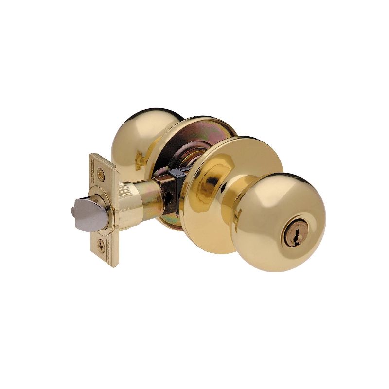 Taymor Professional Series 34-FV1114 Entry Door Knob, 2 in Dia Knob, Metal, Polished Brass