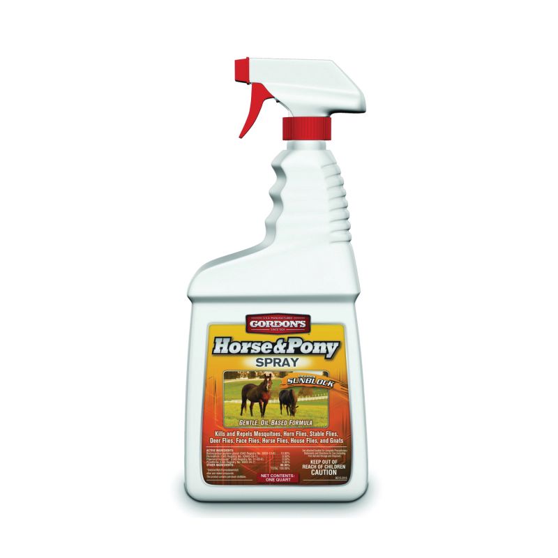 Gordon&#039;s 9671112 Horse and Pony Insect Spray, Liquid, Amber, Perfumed, 1 qt Amber