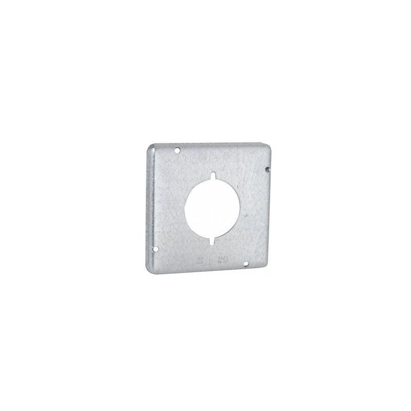 Raco 878 Receptacle, 2-9/64 in Dia, 0.563 in L, 4.69 in W, Square, 1-Gang, Steel, Silver, Galvanized Silver