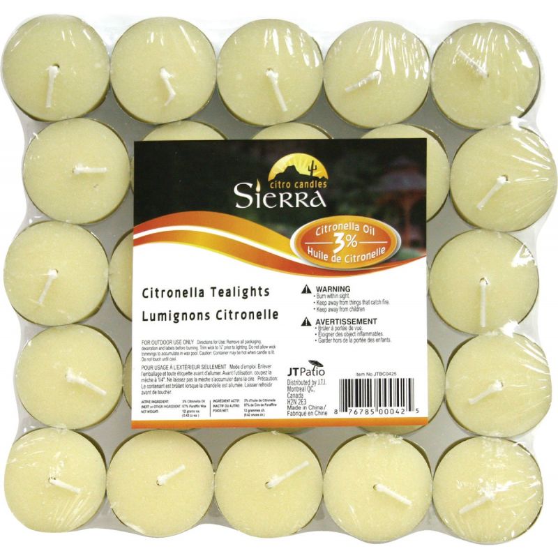 Sierra Tealight Citronella Candle Tealight, White