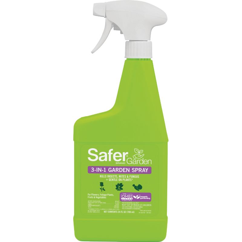 Safer 3-in-1 Insecticidal Soap With Fungicide Insect Killer 24 Oz. , Trigger Spray