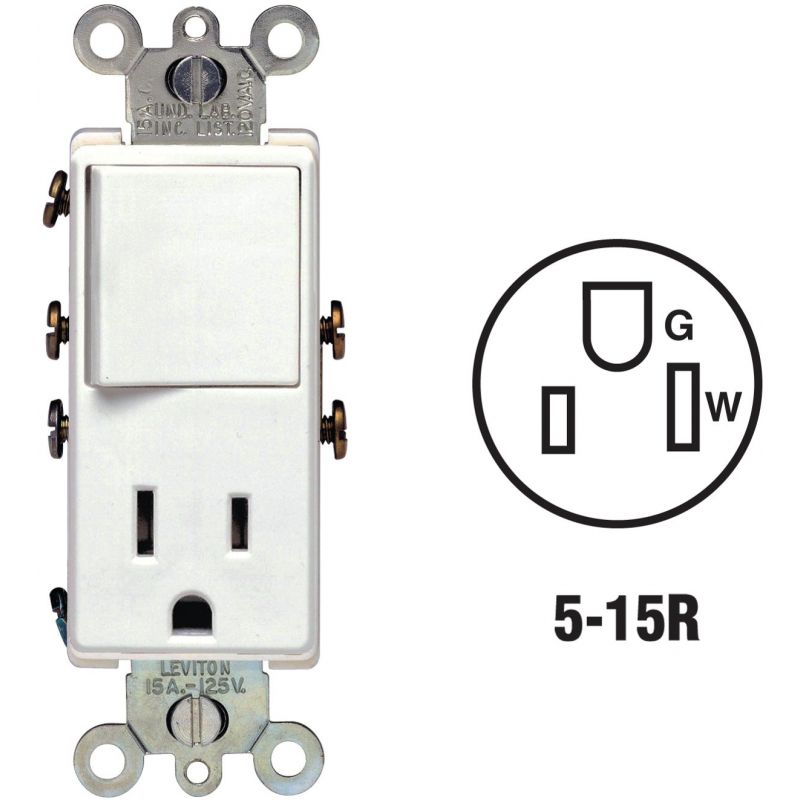 Leviton Switch &amp; Outlet Combination White