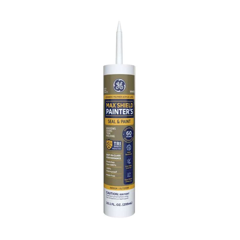 GE Max Shield Painter’s Pro 2737291 Advanced Polymer Sealant, White, 24 hr Curing, 10.1 fl-oz Cartridge White