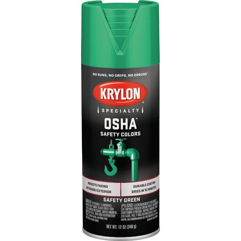 Krylon OSHA Spray Paint Safety Green, 12 Oz.