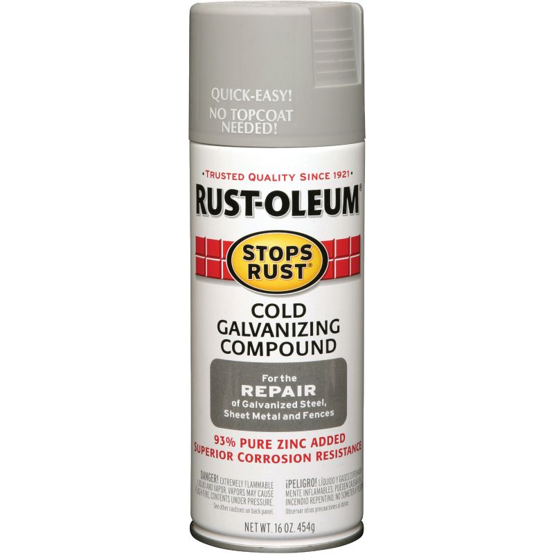 Rust-Oleum Stops Rust Cold Galvanizing Compound Anti-Rust Spray Paint Gray, 16 Oz.
