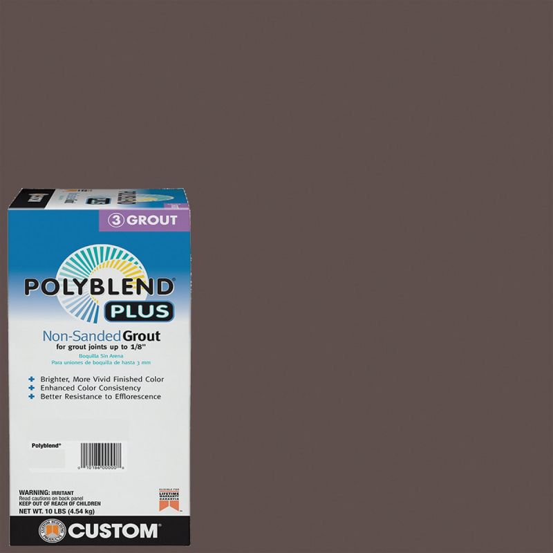 Custom Building Products PolyBlend PLUS Non-Sanded Tile Grout 10 Lb., Brown Velvet
