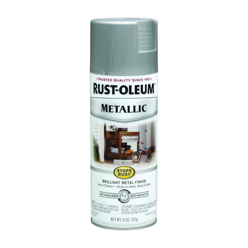 Rust-Oleum 7277830 Rust Preventative Spray Paint, Metallic, Matte Nickel, 11 oz, Can Matte Nickel
