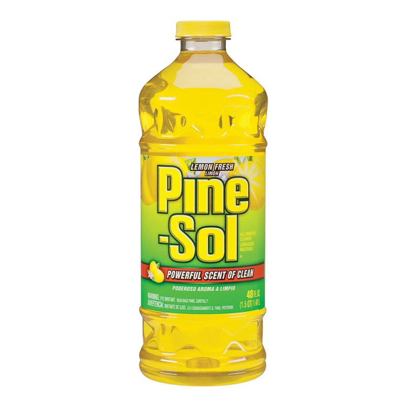 Pine-Sol 40199 All-Purpose Cleaner, 48 oz Bottle, Liquid, Fresh Lemon, Yellow Yellow
