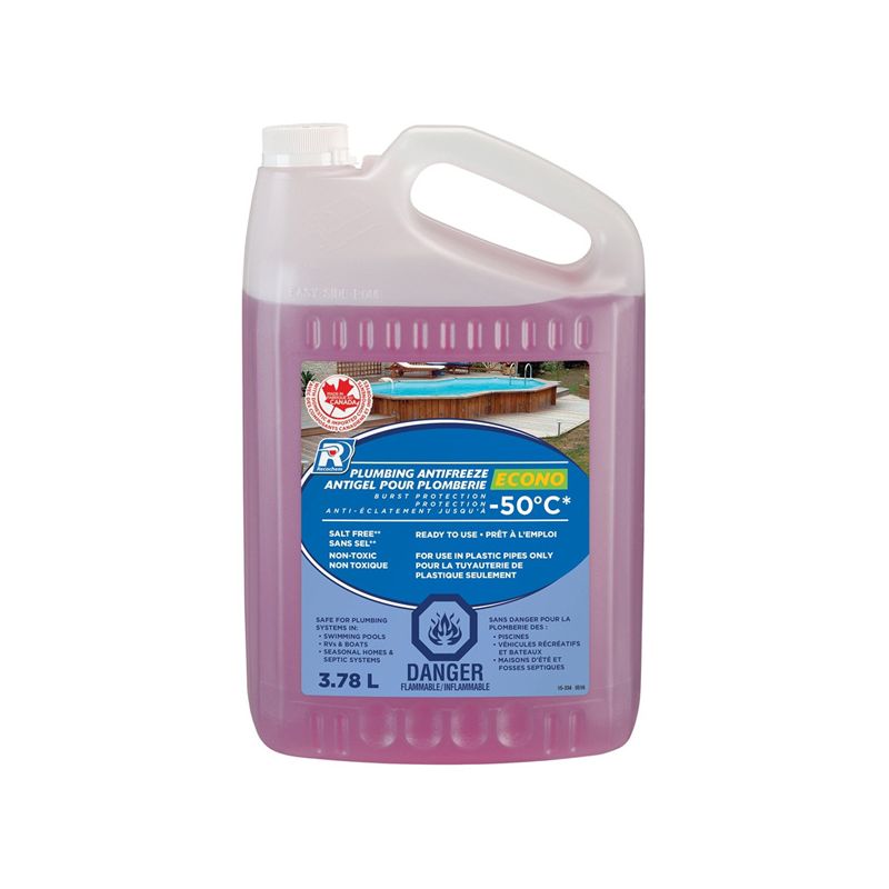 Recochem 15-334 Plumbing Anti-Freeze, 3.78 L, Clear Pink Clear Pink