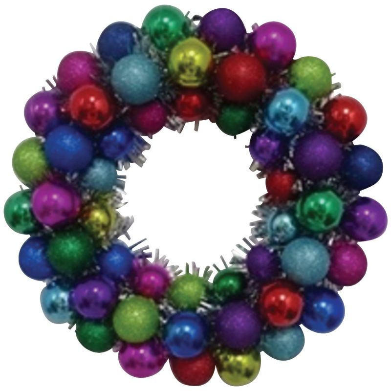 Youngcraft 16 In. Shatterproof Ornament Wreath Multi Bright (Pack of 6)