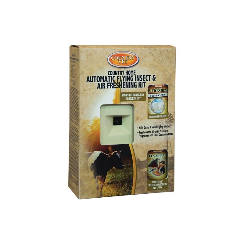 Country Vet 321978CV43A Flying Insect and Air Freshening Kit, Fresh Cotton