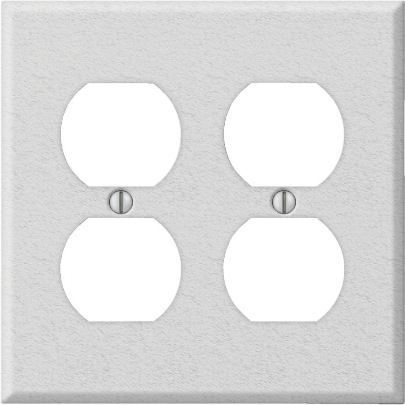 Amerelle PRO Stamped Steel Outlet Wall Plate White Wrinkle