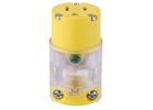 Eaton 515CLTY-F Lighted Connector, 2-Pole, 15 A, 125 VAC, Screw, NEMA: 5-20R, Yellow Yellow