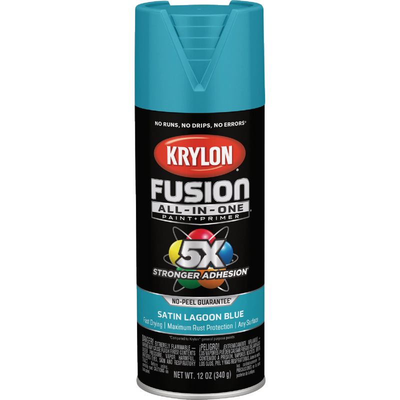 Krylon Fusion All-In-One Spray Paint &amp; Primer Lagoon Blue, 12 Oz.