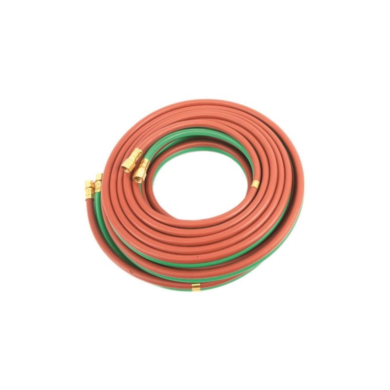 Forney 86165 Welder Torch Hose, 1/4 in ID, 50 ft L, 9/16-18 Thread, Rubber, Green/Red Green/Red
