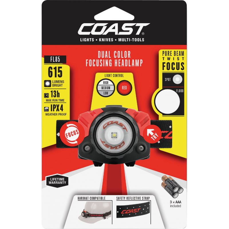 Coast FL85 Dual Color Focusing Headlamp