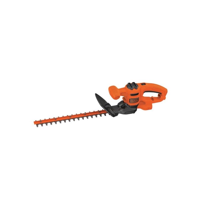 Black+Decker BEHT100 Electric Hedge Trimmer, 3 A, 120 V, 5/8 in Cutting Capacity, 16 in Blade, T-Shaped Handle Orange