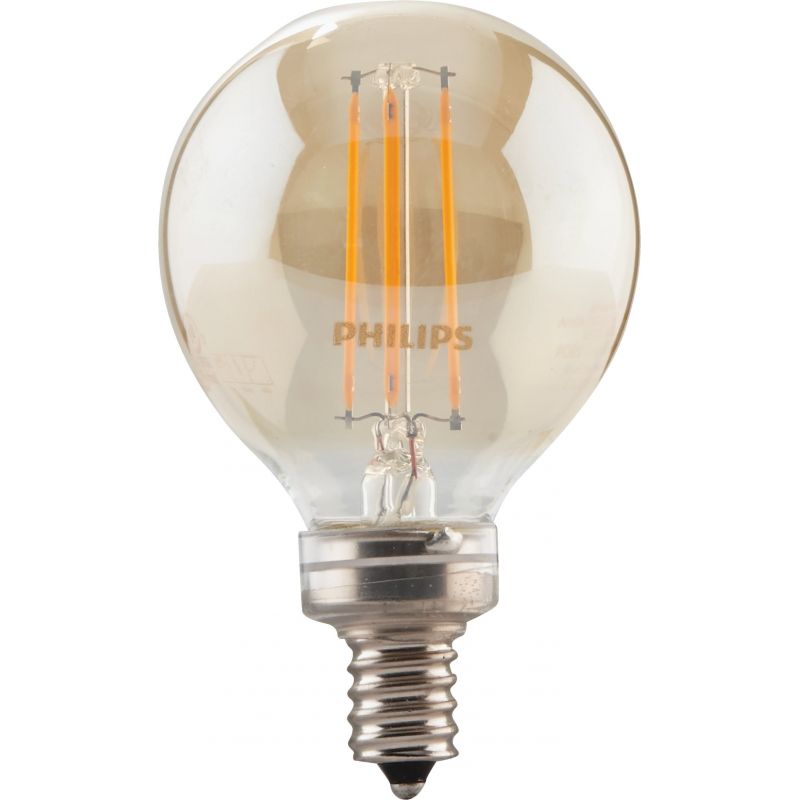 Philips Vintage Edison G16.5 Candelabra Dimmable LED Decorative Light Bulb