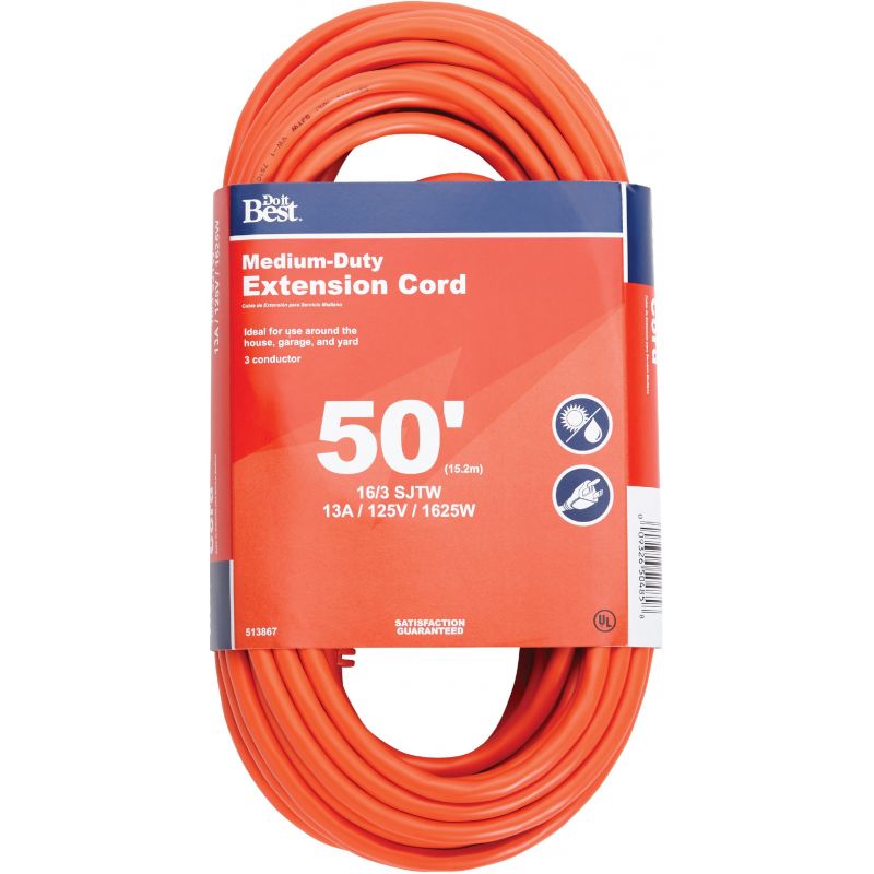 Do it Best 16/3 Outdoor Extension Cord Orange, 13