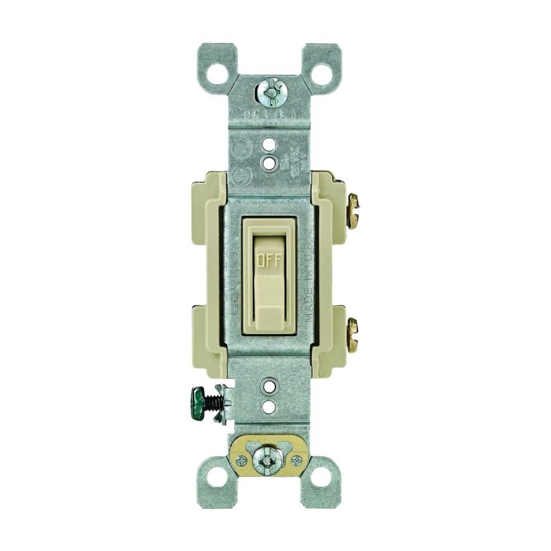 Leviton RS115-ICP Switch, 15 A, 120 V, Push-In Terminal, Thermoplastic Housing Material, Ivory Ivory
