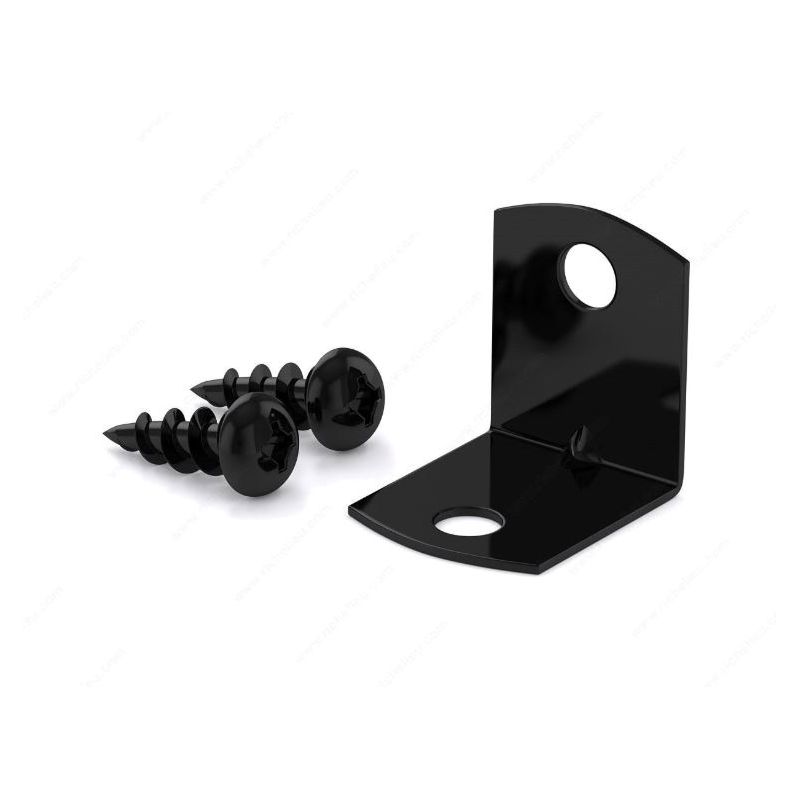 Reliable CSR34BZMR Corner Brace, 3/4 in L, 3/4 in W, 3/4 in H, Steel, 20 Thick Material Black (Pack of 5)