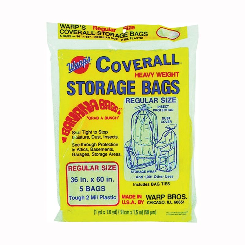 Wrap&#039;s Banana Bags CB-36 Storage Bag, R, Plastic, Yellow, 36 in L, 60 in W, 2 mil Thick R, Yellow