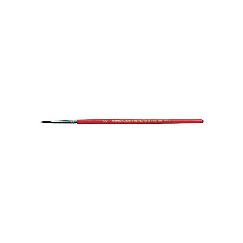 Linzer 9303-1 Artist Paint Brush, #1 Brush, 3/8 in L Trim Red (Pack of 12)