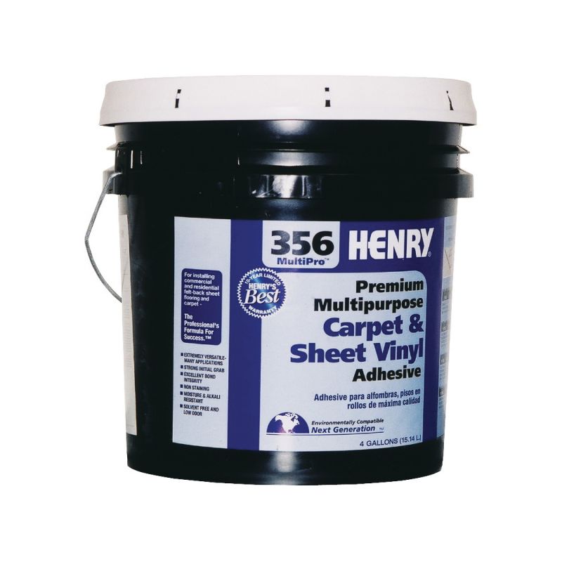 Henry 356C MultiPro 12075 Carpet and Sheet Adhesive, Pale Yellow, 4 gal Pail Pale Yellow