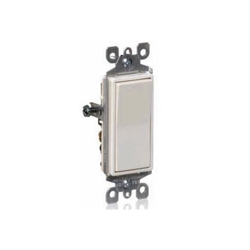 Leviton S11-05601-2IS Rocker Switch with Ground Screw, 15 A, 120/277 V, SPST, Lead Wire Terminal, Ivory Ivory