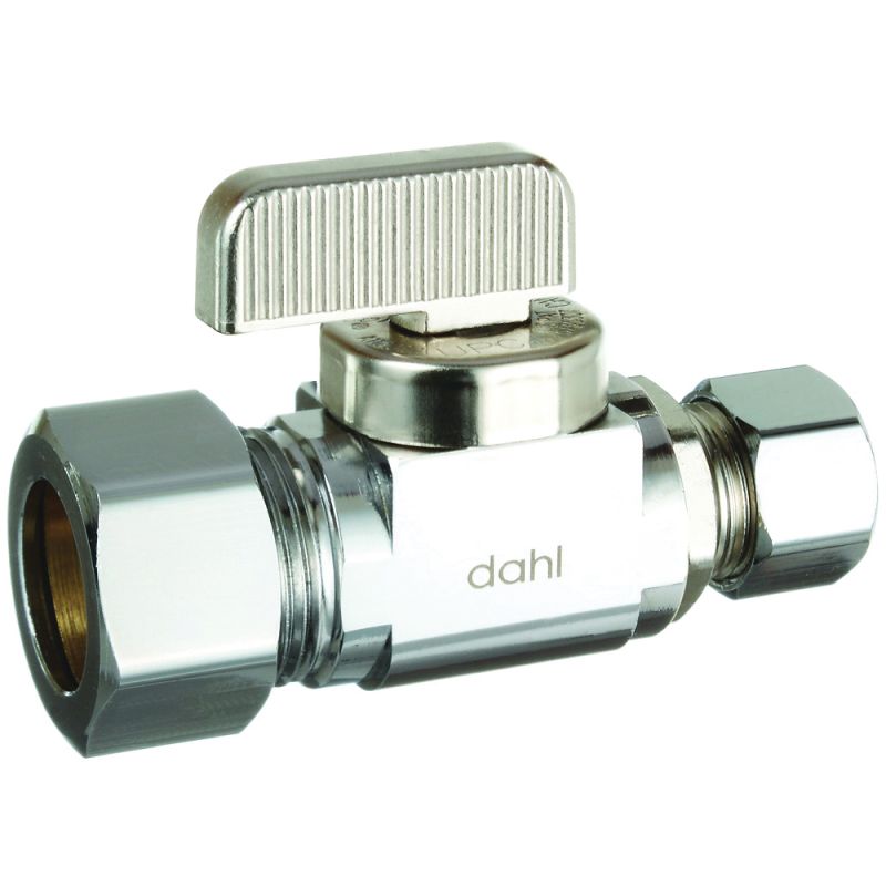 DAHL mini-ball 511-33-31-BAG Stop Valve, 5/8 x 3/8 in Connection, Compression, 250 psi Pressure, Manual Actuator