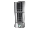 Lasko Wind Tower 4910 Desktop Tower Fan, 120 V, 3-Speed, 114 cfm Air, Platinum Platinum