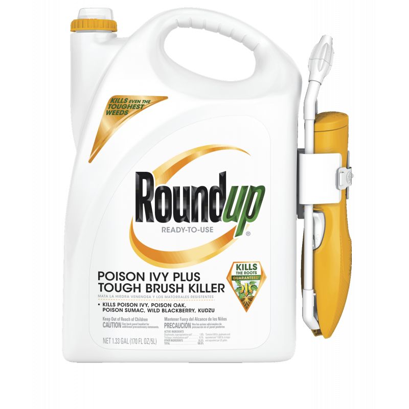 Roundup 5203910 Poison Ivy and Tough Brush Killer with Comfort Wand, Liquid, 1.33 gal