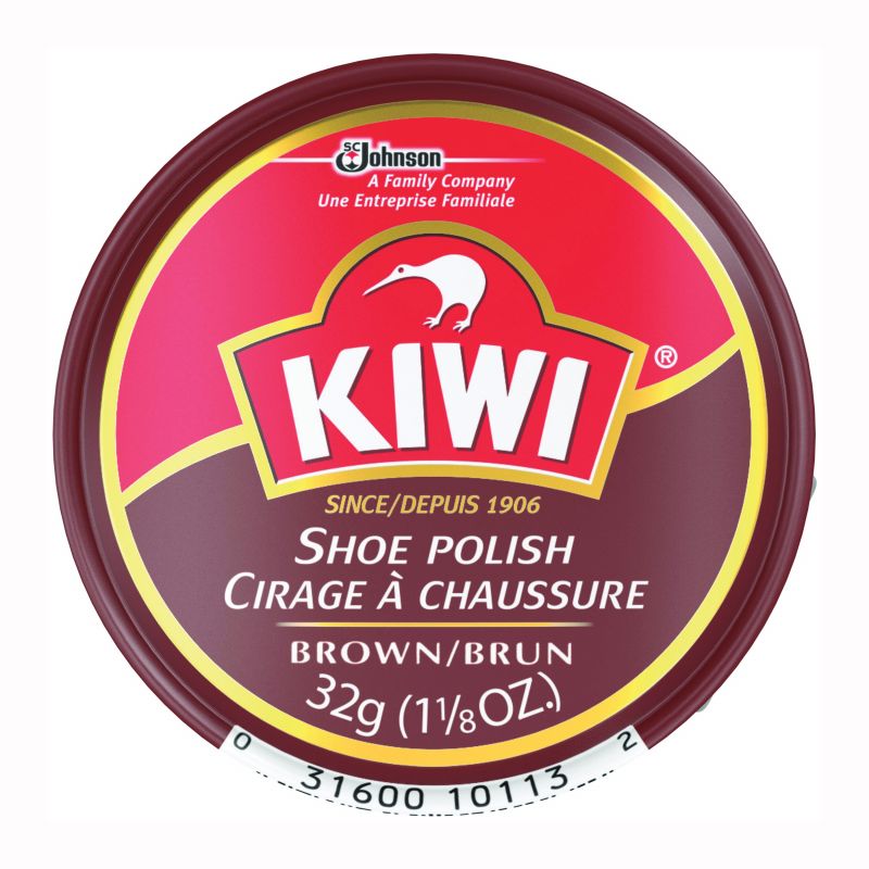Kiwi 10113 Shoes Polish, Brown, Paste, 1.125 oz Can Brown