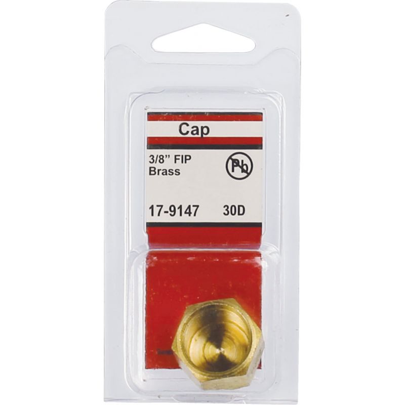 Lasco Red Brass Threaded Pipe Cap 3/8 In.