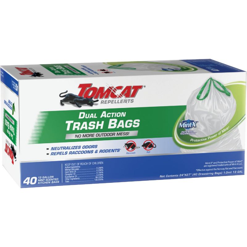 Tomcat Dual Action Trash Bag 13 Gal., White