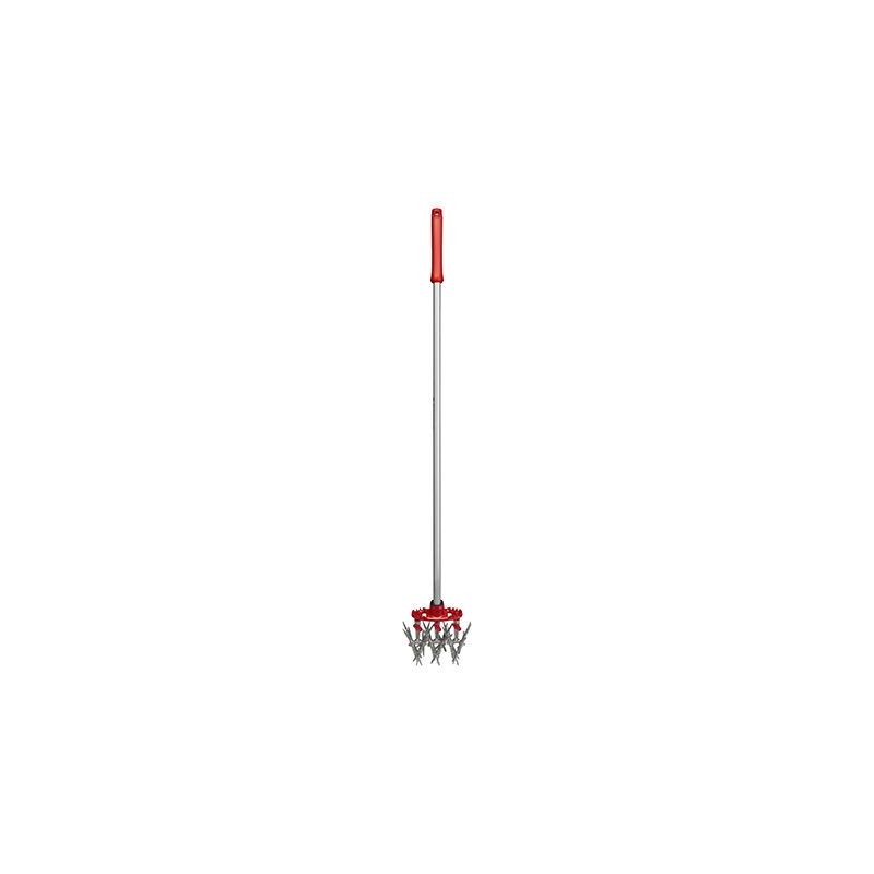 CORONA ComfortGEL LG 3634 Garden and Soil Cultivator, 8-1/2 in W, 60 in L, 3 -Tine, Steel Handle Red