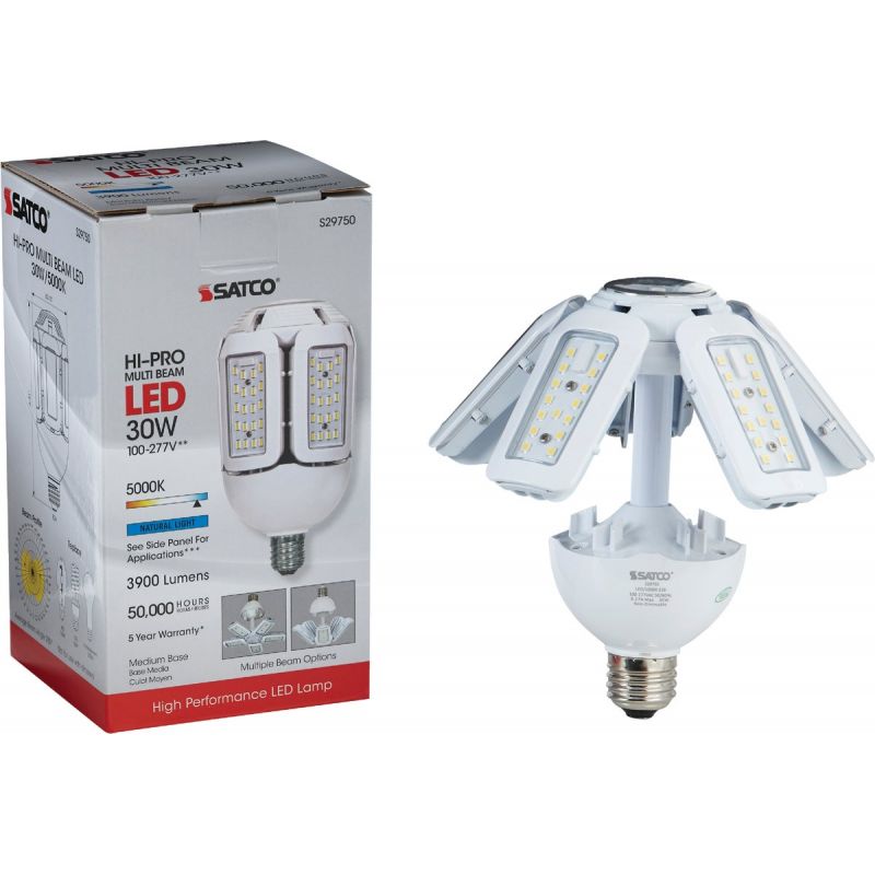 Satco Hi-Pro Corn Cob Medium Base Adjustable Beam LED High-Intensity Light Bulb