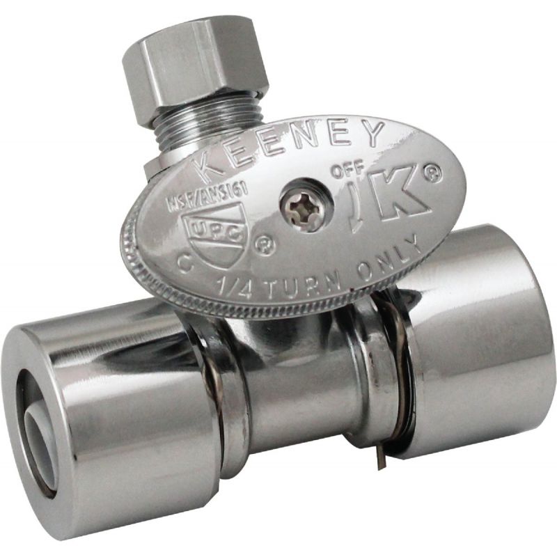 Keeney Push Fit Straight Valve 1/2 In. X 1/2 In. PF X 3/8 In. OD