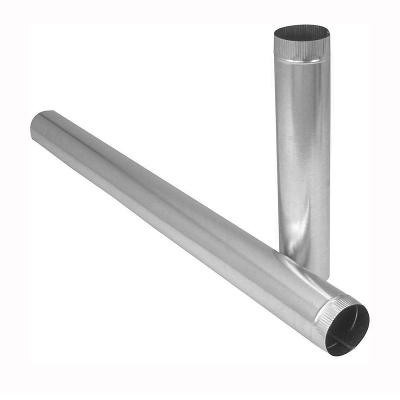 Imperial GV1098 Duct Pipe, 10 in Dia, 24 in L, 26 Gauge, Galvanized Steel, Galvanized (Pack of 10)