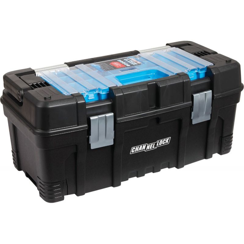 Channellock Toolbox with Organizer 76 Lb., Black/Blue