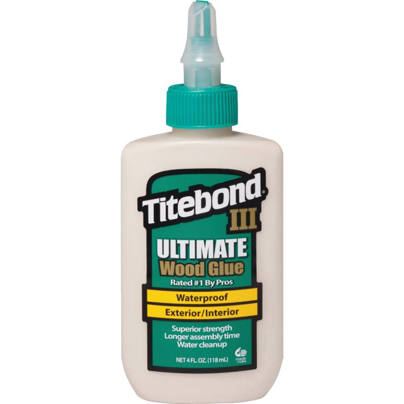 Titebond III 1412 Wood Glue, Brown, 4 oz Bottle Brown