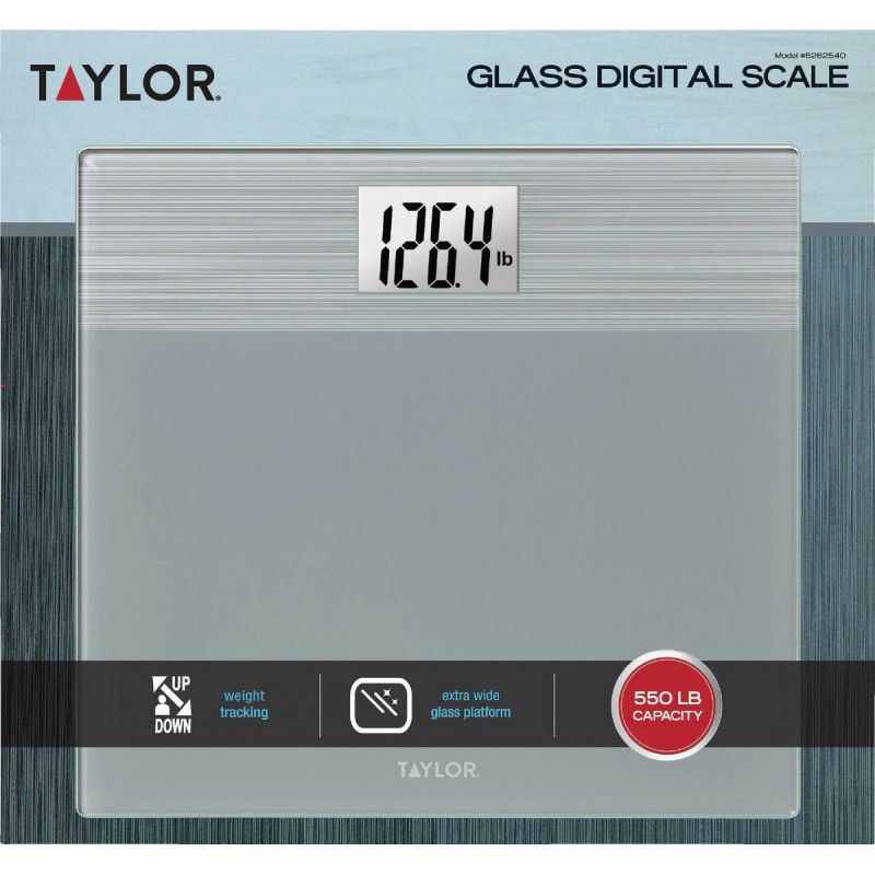 Digital Glass Bathroom Scale Gray/Silver - Taylor
