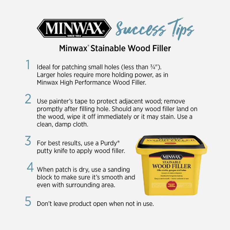 Minwax Stainable Wood Filler Natural, 16 Oz.
