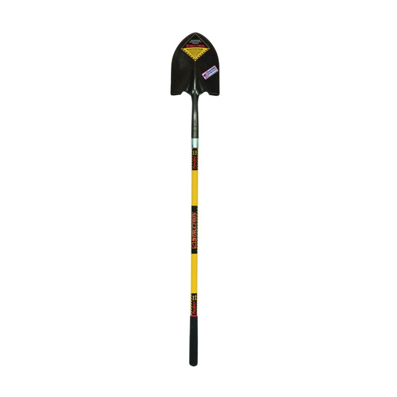 Structron S600 Power 49560 Shovel, 9-1/2 in W Blade, 14 ga Gauge, Steel Blade, Fiberglass Handle, Long Handle 11-1/2 In